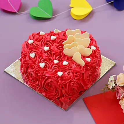 Heart Shaped Love Chocolate Cake